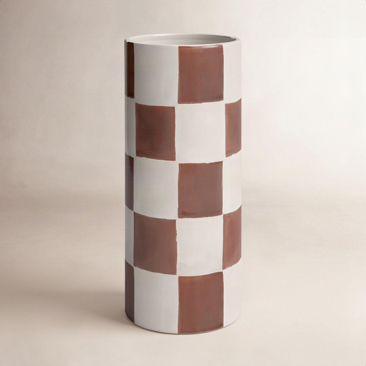 Cleveland Handmade Ceramic Table Vase, Terracotta, 12" H x 5" W x 5" D
