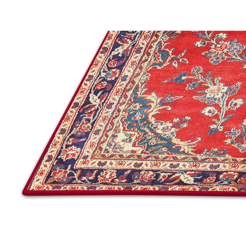 Tapis oriental rouge / noir Dennett, Rectangle 5 pi x 7 pi