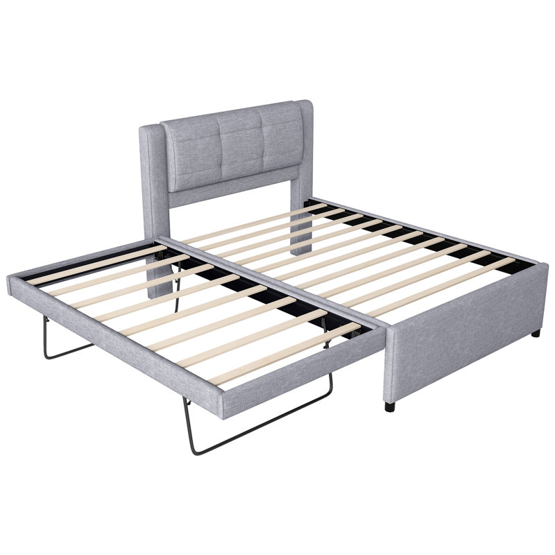 Lit plateforme double avec lit gigogne et lit gigogne double