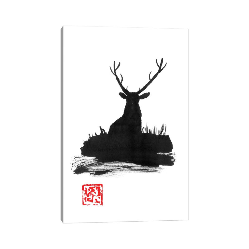 Deer II by Péchane - Painting on Canvas, Wrapped Canvas, 101.6 cm H x 66.04 cm W x 3.175 cm D