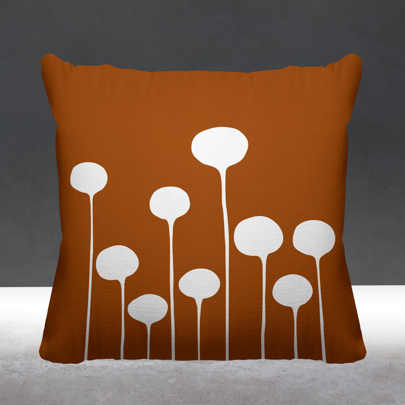 Courtland Outdoor Reversible Throw Pillow, Burnt Orange, 17W" x 17H"