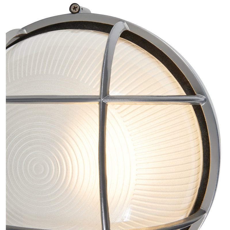 Luminaire d'extérieur à cloison Zurcher, Nickel satiné, H 7 po x l 7,5 po x P 4 po