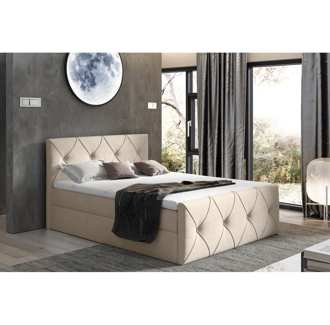 Boxspringbett Sena mit Topper und Bettkasten