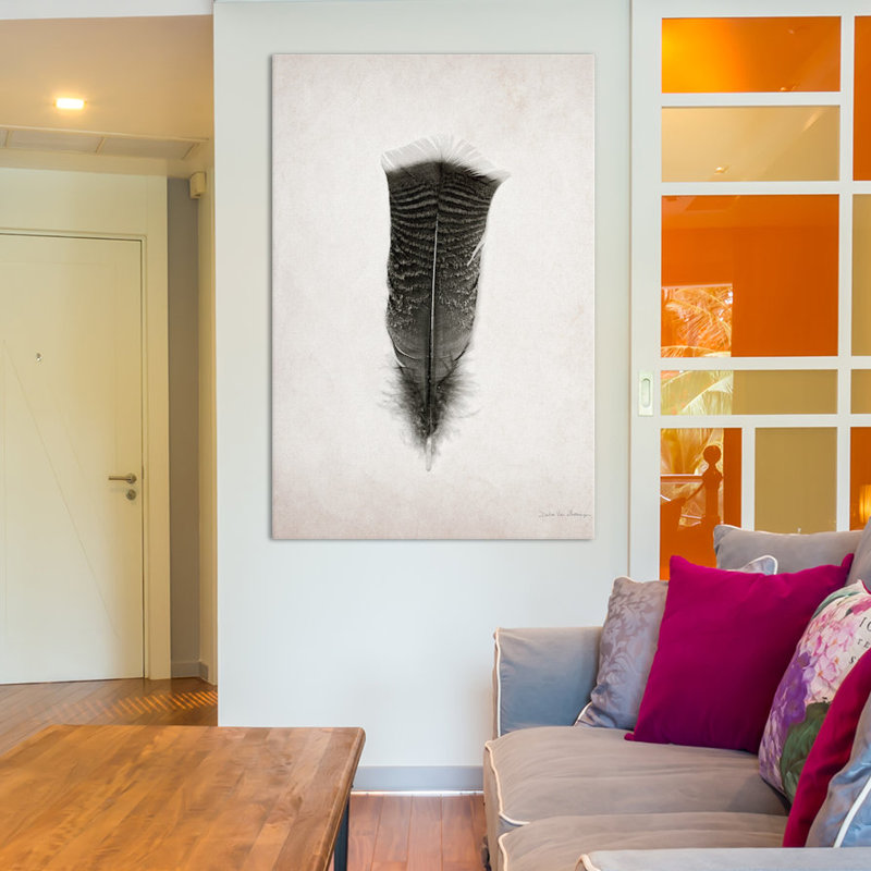 Impression sur toile tendue plumes iii, H 18 po x l 12 po x P 1,5 po