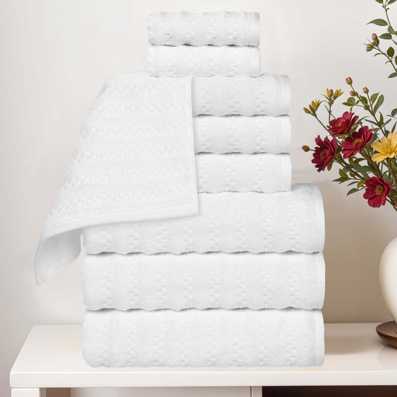Ensemble de serviettes 9 pièces Zuma, Blanc