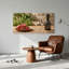 Art sur toile, framboises sanguines et champagne sur une table en bois-133440150