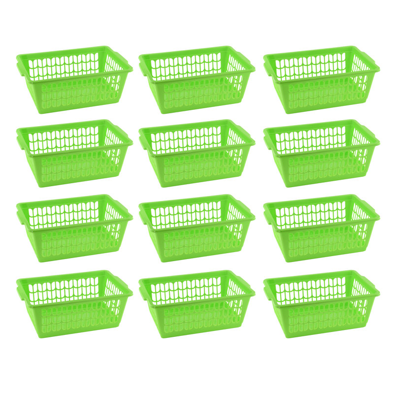Petit ensemble de paniers en plastique, Vert