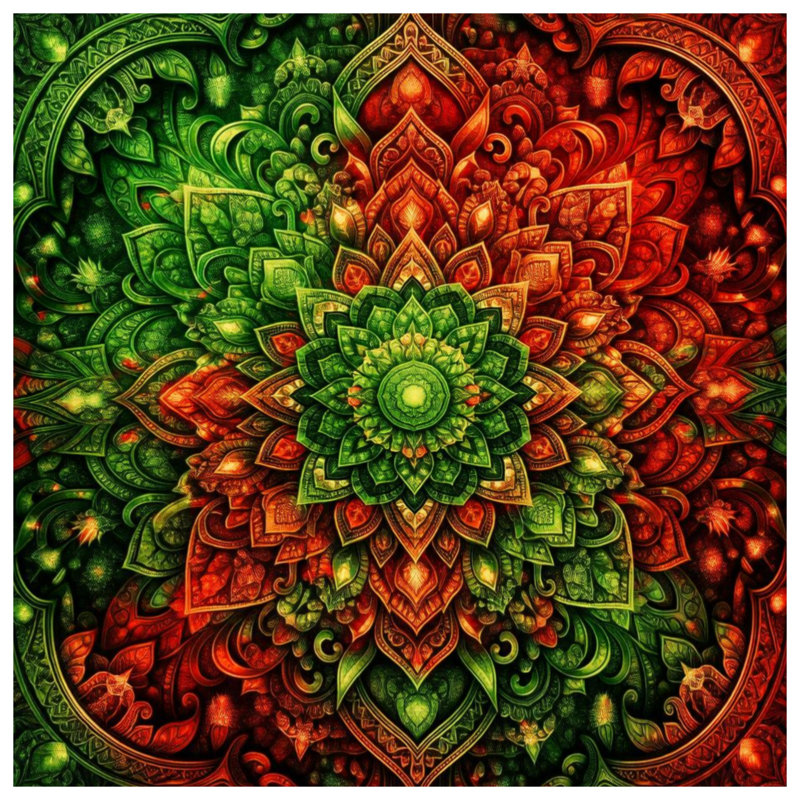 Tapis de bain complexe à motif mandala, 34 po L x 21 po L