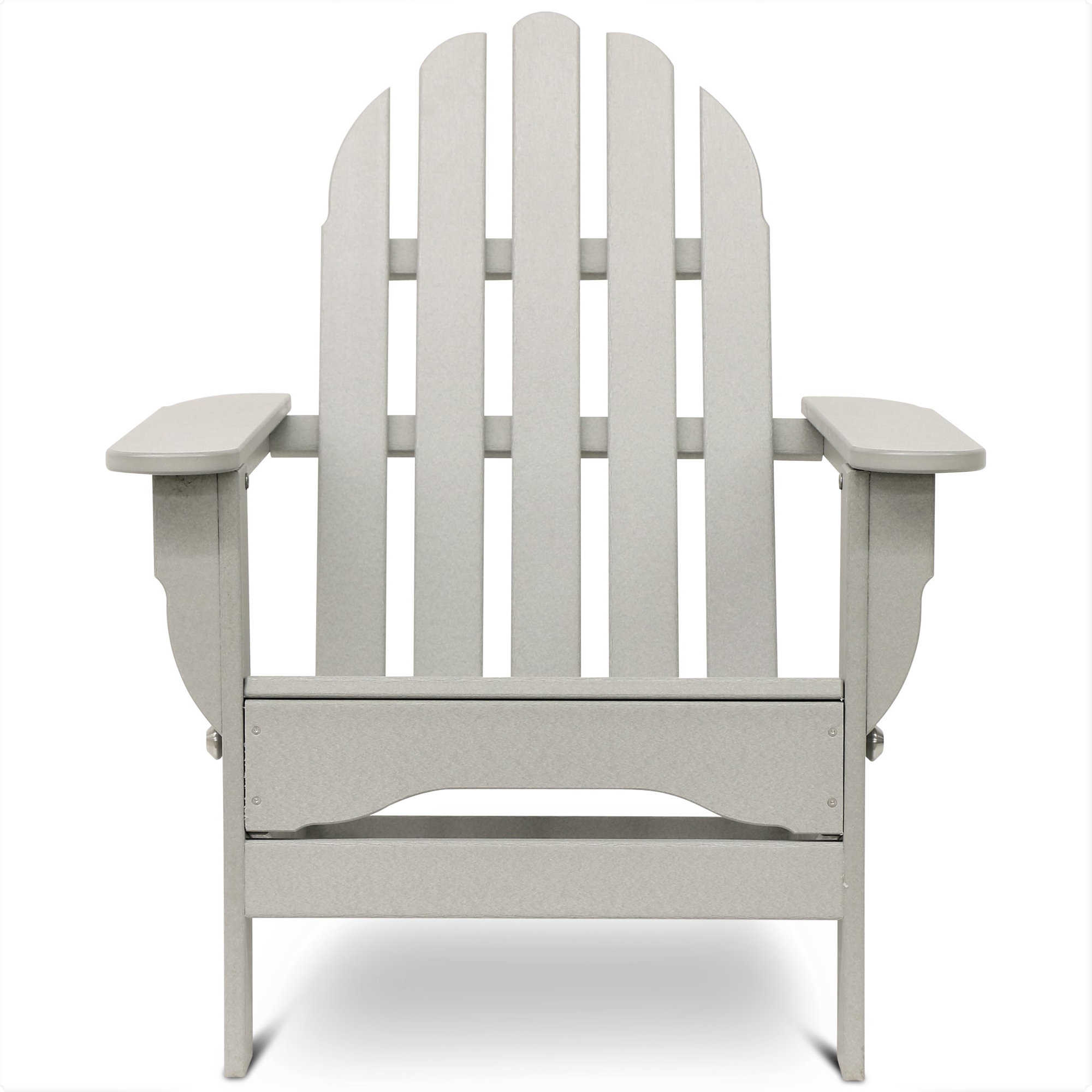 Leighton Plastic Folding Adirondack Chair, Light Gray