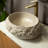 Bathroom Sink, Oval Resin Vessel Basin With Stone Pattern-120423615