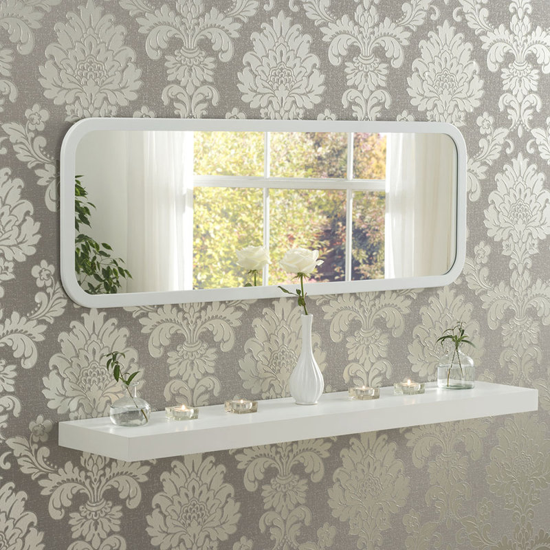 Brayan Wood Mirror, White