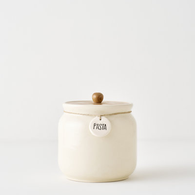 Ceramic Jar With Acacia Lid