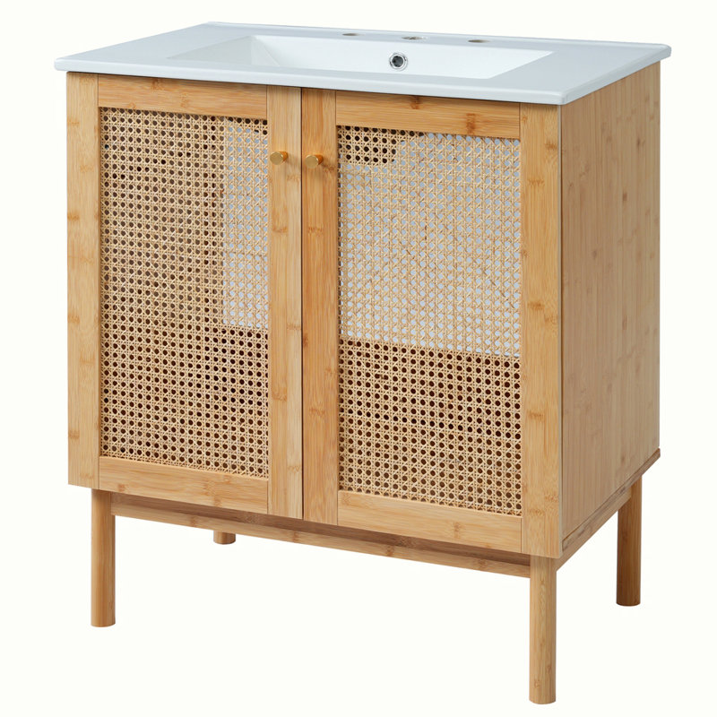 bathroom vanity crafted from natural materials