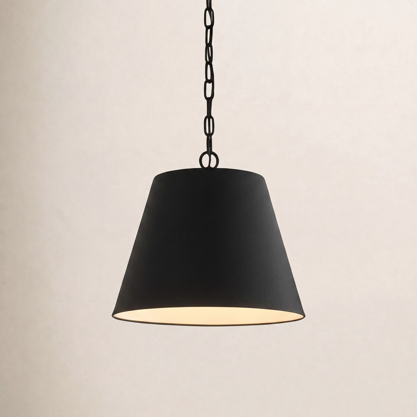 Dimmable Cone Single Light Pendant, Matte Black, 16" H x 20" W x 20" D