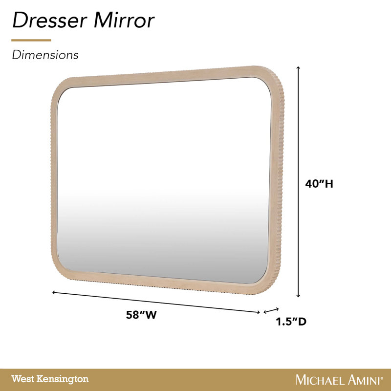 West Kensington Wall Mirror, Medium Yellow Wood