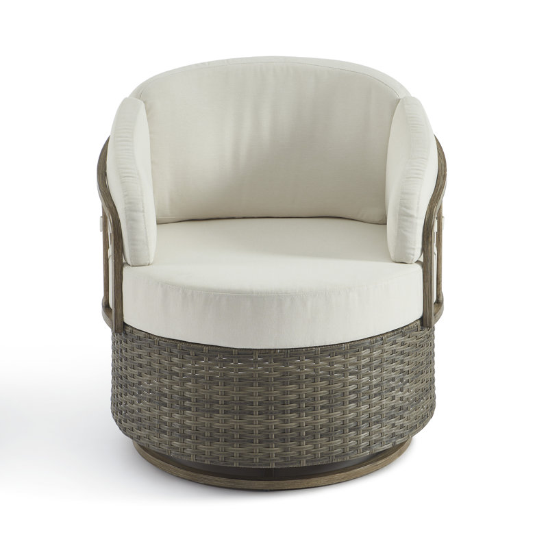 Wicker Outdoor Swivel And Glide Chairs, Patio Rocking Chair With Cushions (Set Of 2)