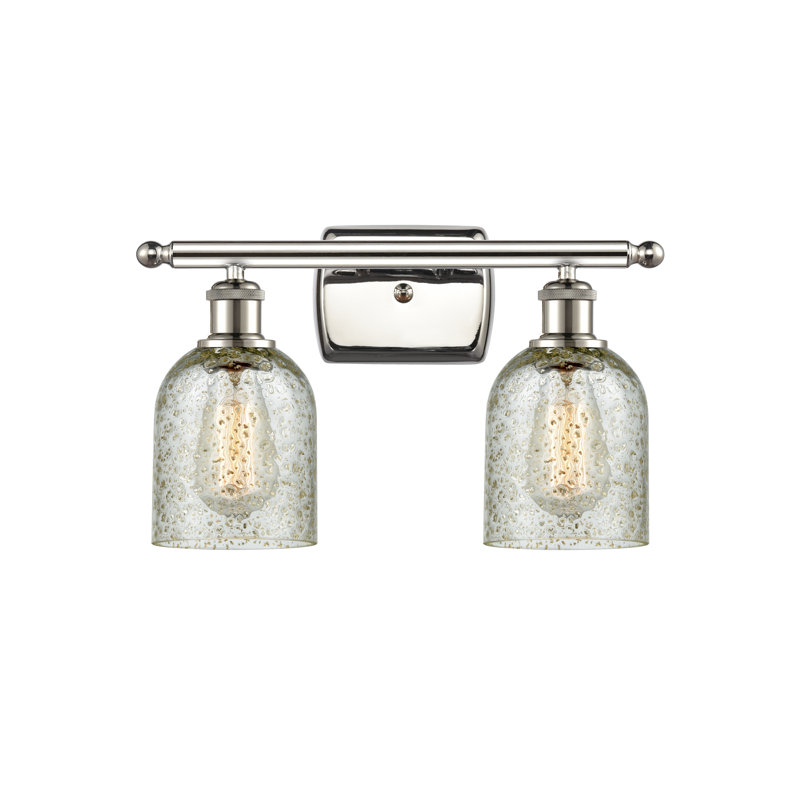 Vella 2 - Light Dimmable Vanity Light, 6 Watt Vinage LED Bulb, Mica, Polished Nickel
