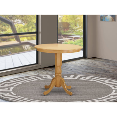 Smyth Counter Height Solid Wood Rubberwood Pedestal Dining Table by Charlton Home