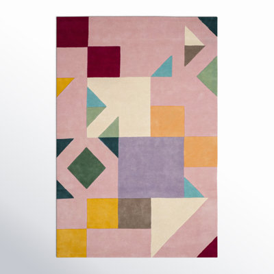 Harsirat Handmade Hand Tufted Wool Pink/Orange/Beige Rug