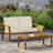 Outdoor Wood Coffee Table And With Water- Cushions, Slat Paneling, Sled Design, 33 In Package Width For Storage Made From 29.6 Height