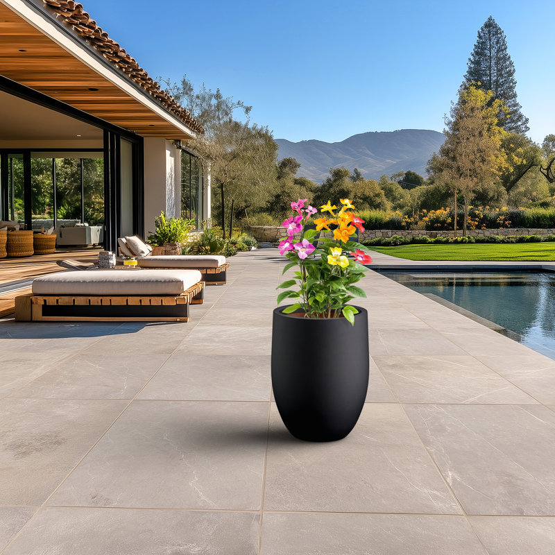 17 In. Large Charcoal Black(Premium Inner) Round Planter / Pot With Drainage Holes