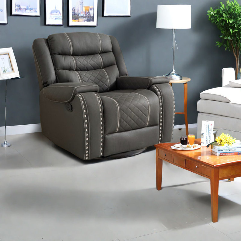 Fauteuil inclinable confortable en tissu, finition noire, pour le salon moderne
