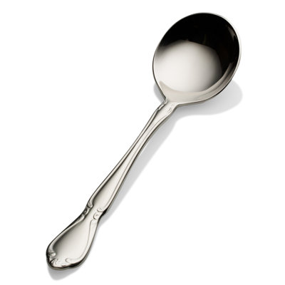 Queen Anne Stainless Steel Wood Stainless Steel Soup Spoon Flatware