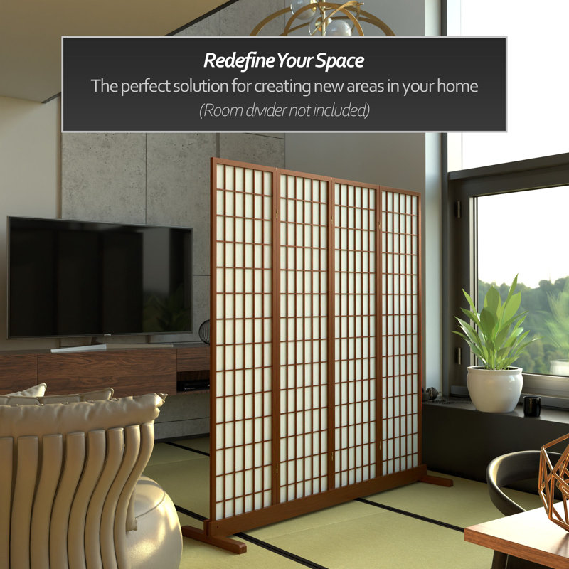 Room Divider Stand - Walnut - 3 Panel, 4" H x 70.75" W x 19.5" D, Walnut
