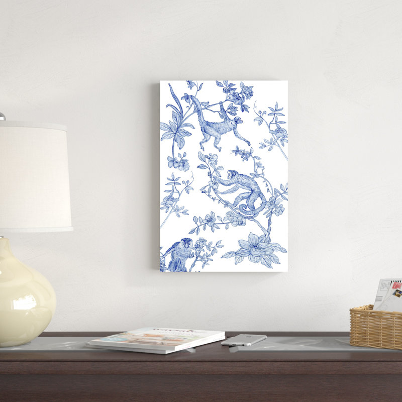 «Monkey Land IV» par Melissa Wang - peinture sur toile tendue, H 18 po x l 12 po x P 1,25 po