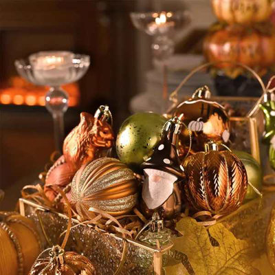 Décorations d'arbre d'automne pour l'intérieur de la maison, ornements d'automne incassables pour petit arbre 40ct