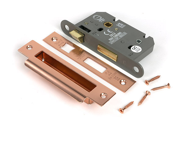 Heavy Duty Bathroom Lock, Polished Bronze