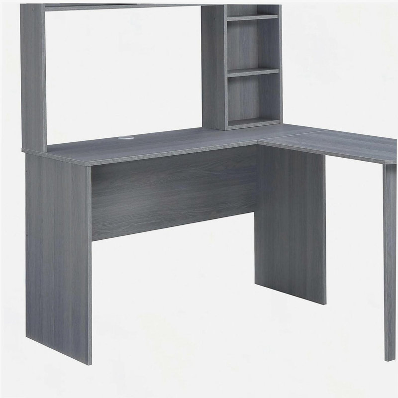 Bureau moderne en L gris