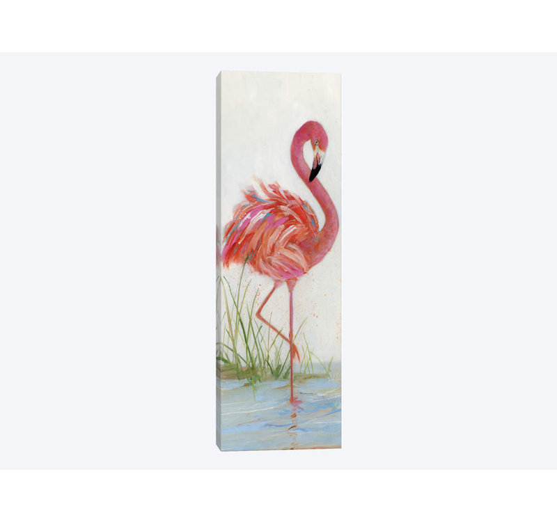 «Flamingo I», reproduction sur toile, H 48 po x l 16 po x P 1,5 po, Toile tendue