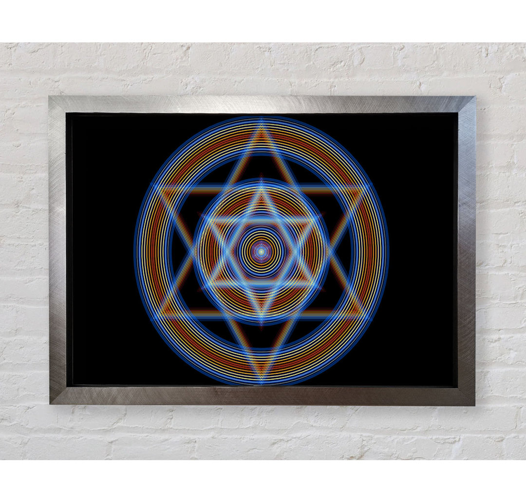 Cymatic Star Gerahmter Druck Wandkunst