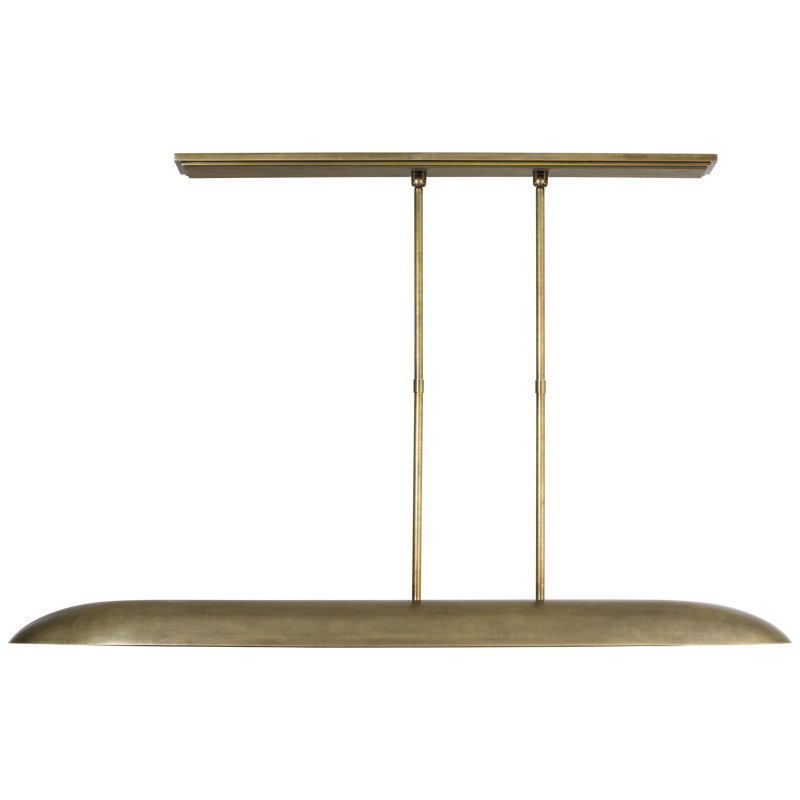 Anne-Marie Barton Remi 60" Linear Pendant, Mottled Brass and Warm Walnut