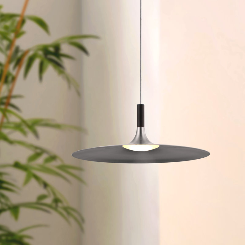 Luminaire suspendu à 1 lumière DEL Jone, Nickel brossé