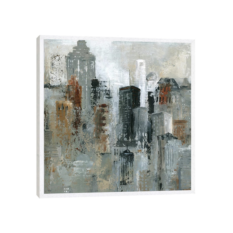 Lights Of The City I by Carol Robinson - Painting on Canvas, 66.04 cm H x 66.04 cm W, White Framed