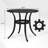 Reinna Round Metal Outdoor Side Table With Umbrella Hole , 23.6'' in. W 23.6'' in. D-1964887176