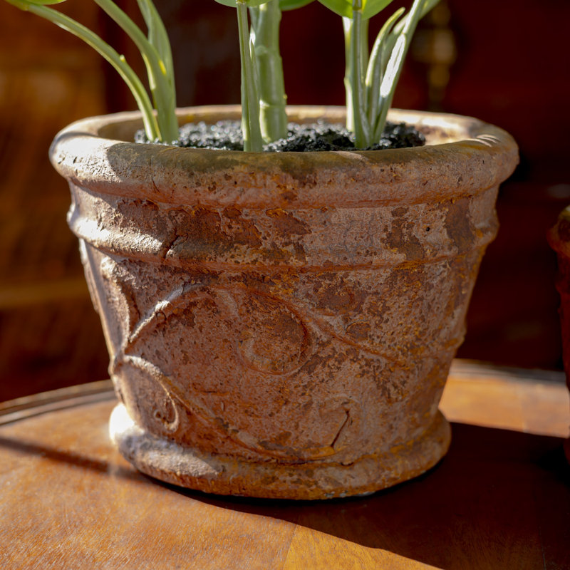Harrami Handmade Ceramic Pot Planter, Antique Rust