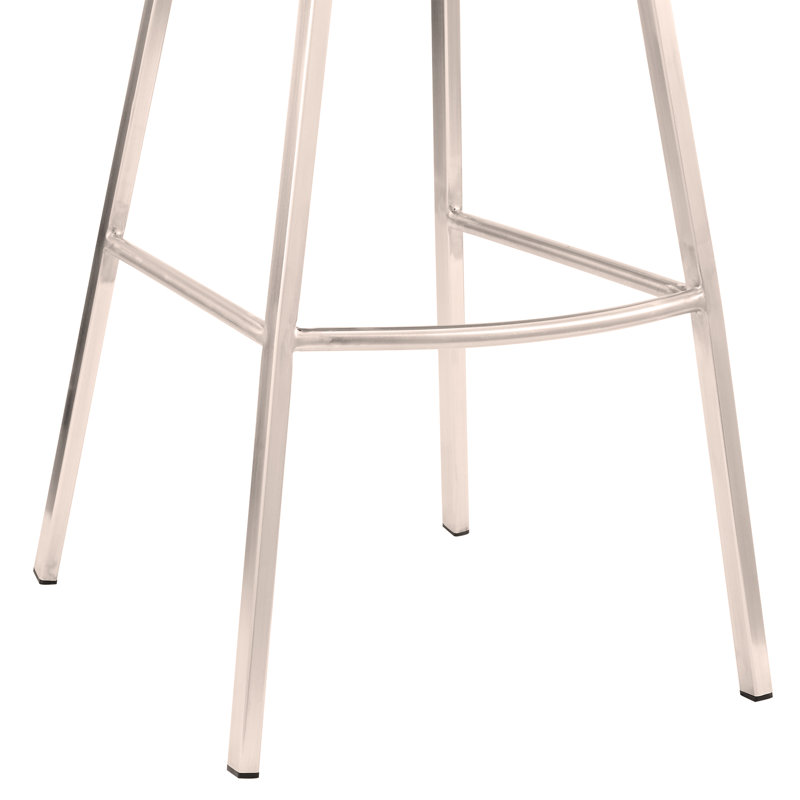 Tabouret de comptoir en simili cuir et acier inoxydable brossé Tandy, Blanc