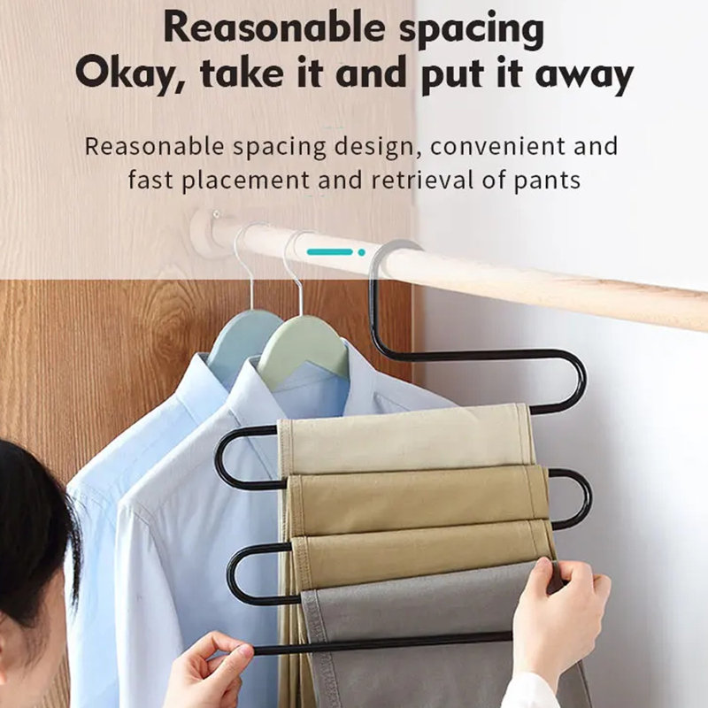 Multi-Layer Trouser Rack With Non-Slip Trouser Hanging