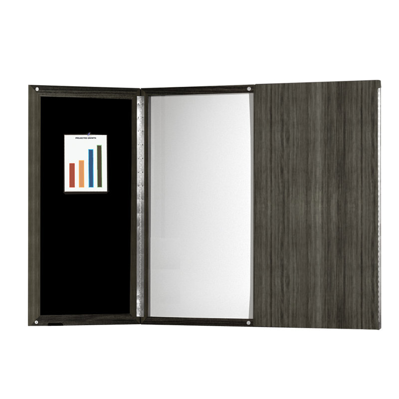 Medina Series Enclosed Whiteboard, 48 x 48, Gray Steel