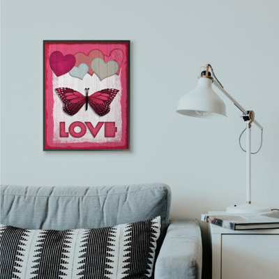 « papillon love design », impression sur toile