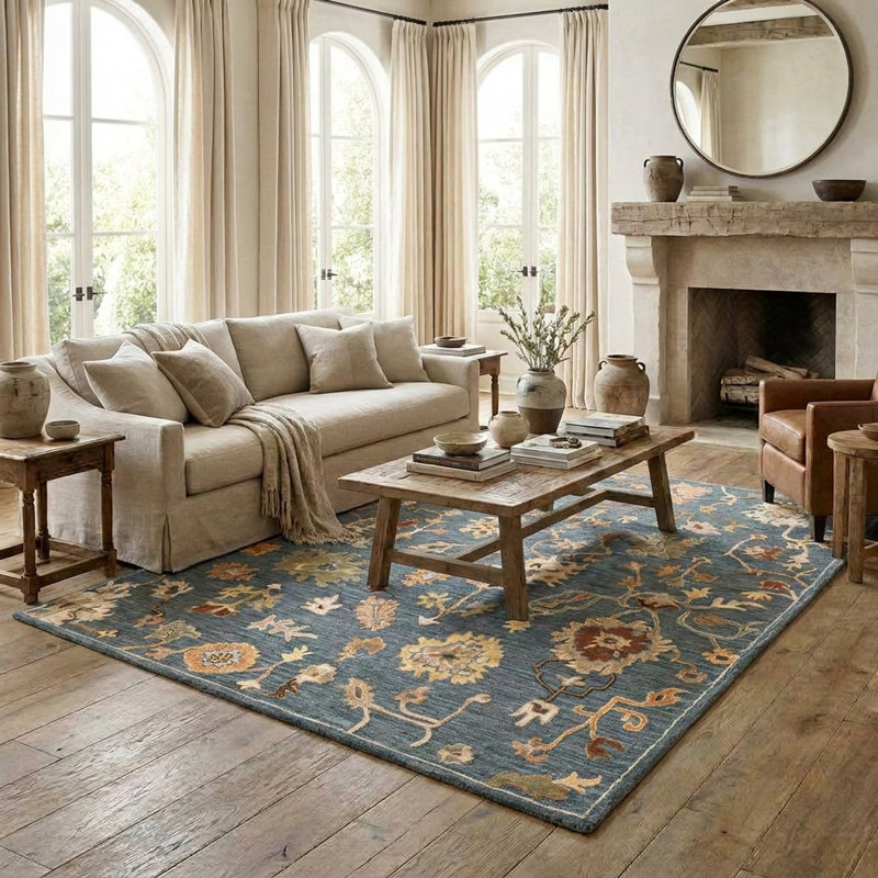 Tapis d'intérieur en laine Tiki, 7 pi 9 po x 9 pi 9 po
