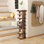 Range-chaussures en bois à 7 niveaux, tour à chaussures d'entrée, range-chaussures vertical, support à chaussures en bois brun rustique
