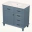 Armoire de rangement autoportante avec lavabo, tiroirs rabattables et tablette réglable-1048172086