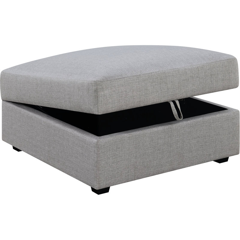 Carré gris avec rangement, hauteur de 21 po, largeur de 39 po et profondeur, design contemporain, matériau souple, 21 po x 39 po x 39 po, rangement pour les décorations d'intérieur