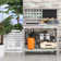 Wooden Potting Bench Work Table with 3 Removable Wheels