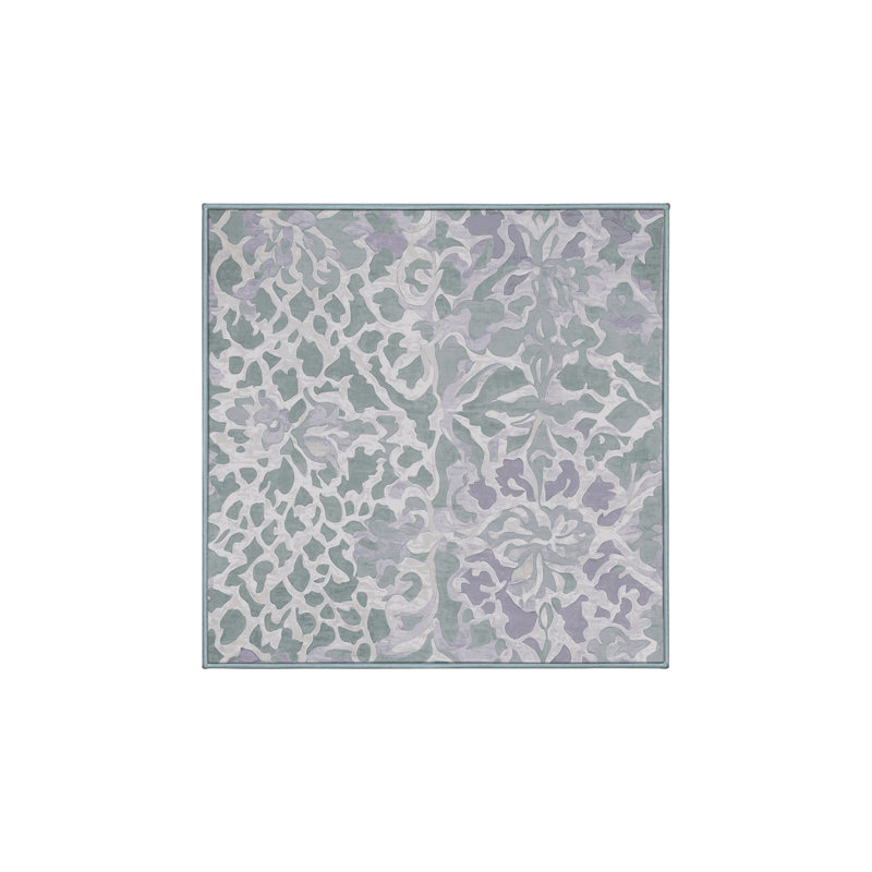 Tapis bleu lavable à la machine, Carré 5 pi