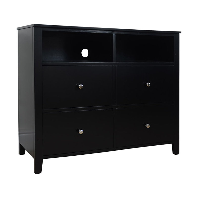 Hayle Unfinished TV Stand for TVs up to 50", Black